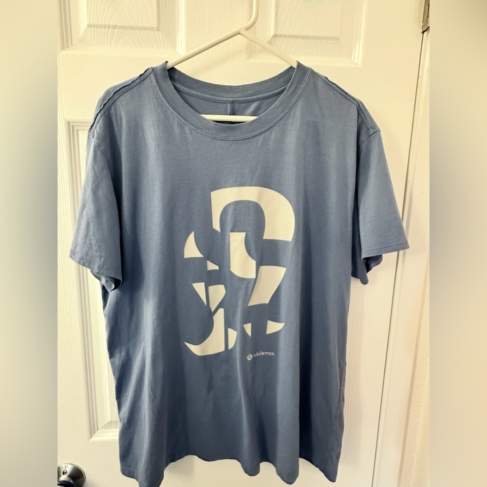 Lululemon All Yours Cotton T-Shirt- Graphic- PTP 23”- Blue
